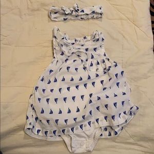 Sailboat onesie and headband